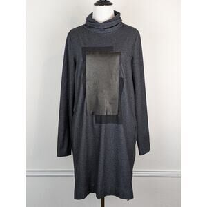 Demoo Parkchoonmoo Sweater Dress Leather Avante Garde Art to Wear Gray